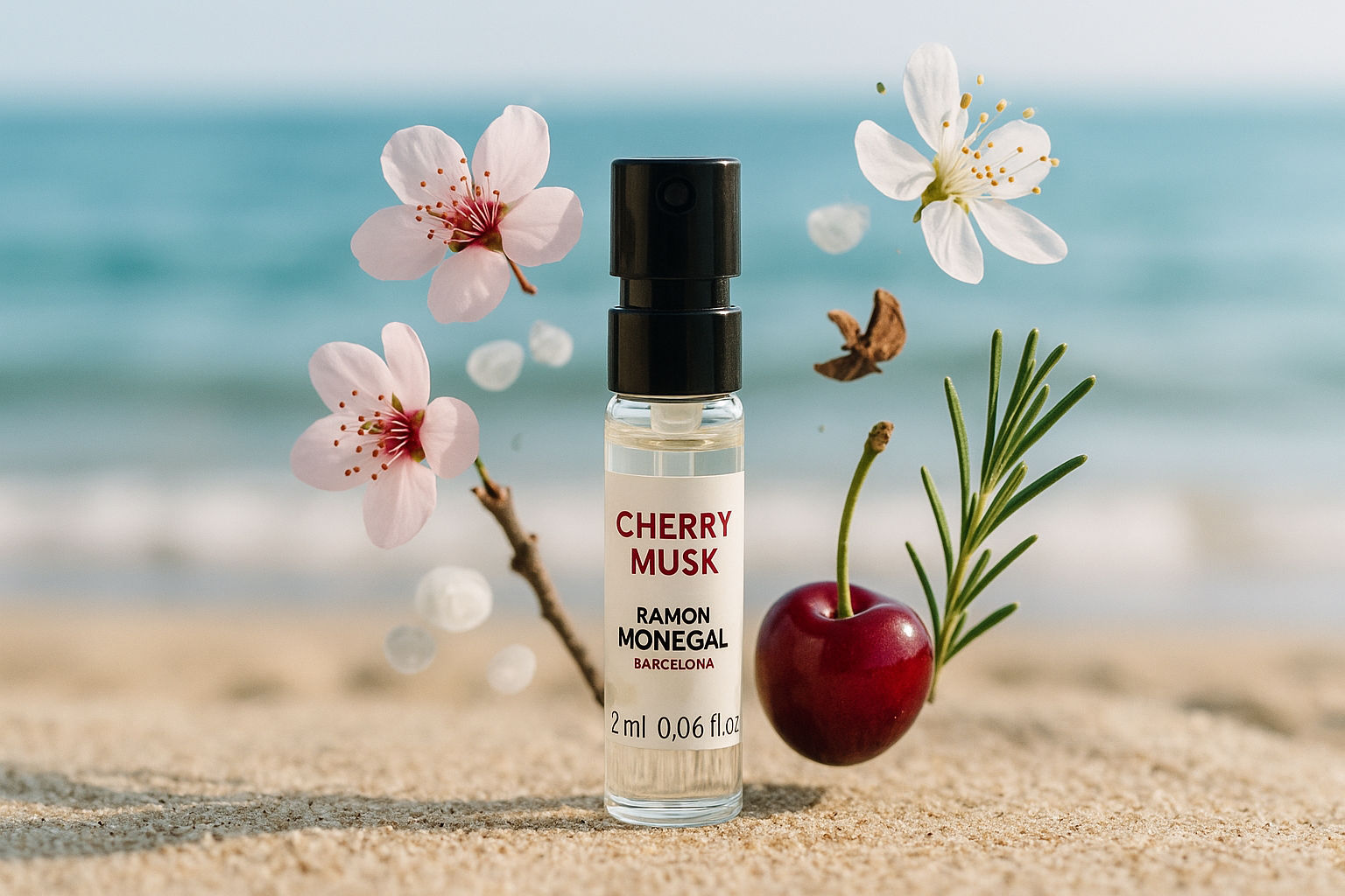 라몬 모네갈 체리 머스크 공식 향수 샘플 2ml 0.06 fl.o.z 향수 테스터