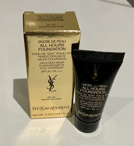 이브 생 로랑 올 아워스 파운데이션 5ml 0.16 fl. oz. 공식 스킨케어 샘플 B 색상 10 웜 포슬린